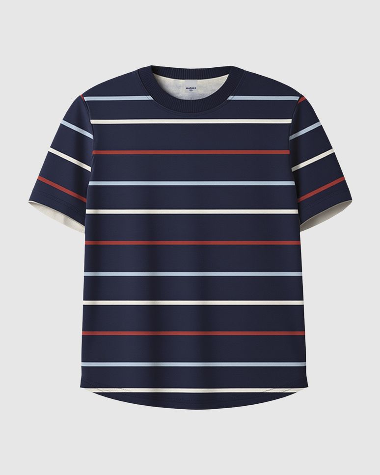 Camiseta Infantil Menino Estampa Listrada Em Algodão Malwee Kids