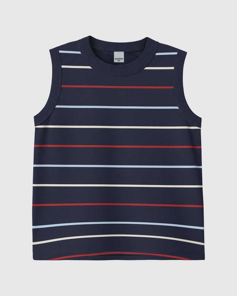 Regata Infantil Menino Listras Coloridas Em Algodão Malwee Kids