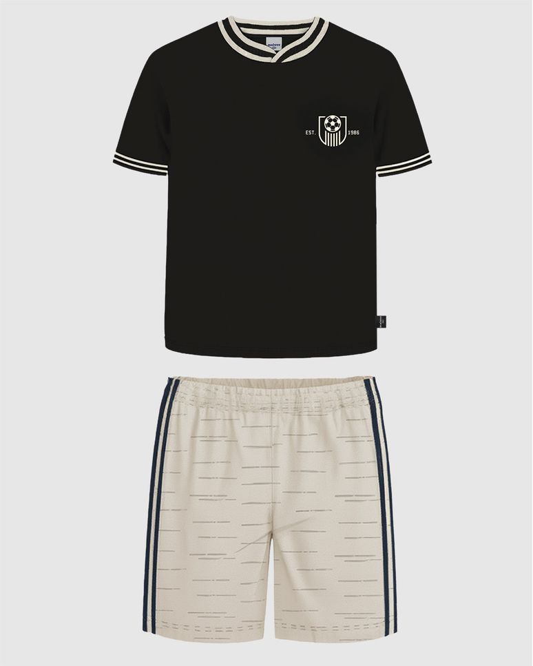 Conjunto Infantil Menino Camiseta Estampa Frente E Costas Malwee Kids