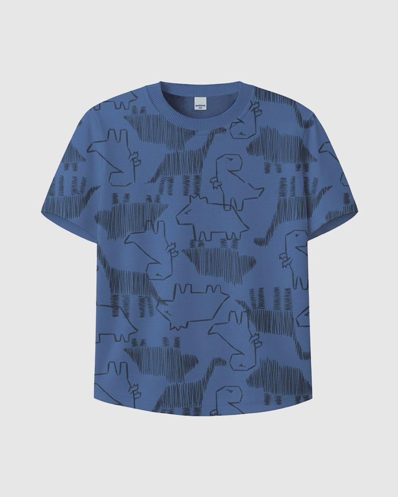 Camiseta Infantil Menino Estampa Dinossauro Em Algodão Malwee Kids