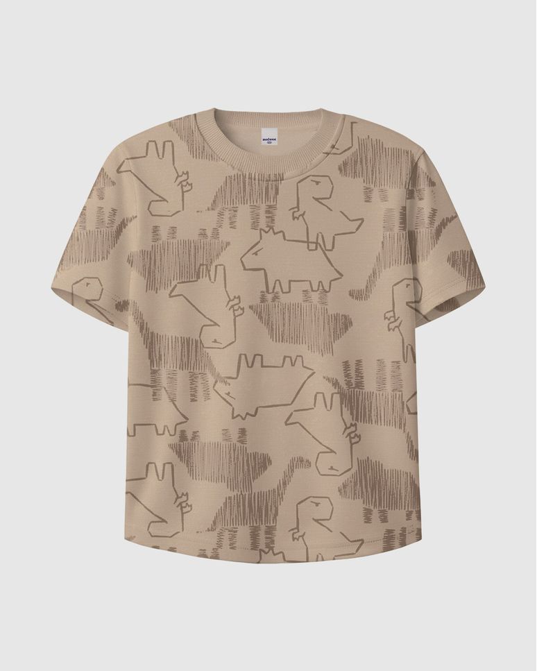Camiseta Infantil Menino Estampa Dinossauro Em Algodão Malwee Kids