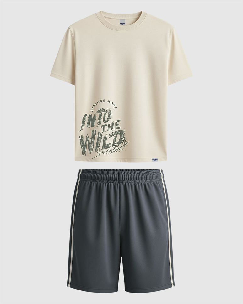 Conjunto Infantil Menino Camiseta E Bermuda Moletinho Malwee Kids