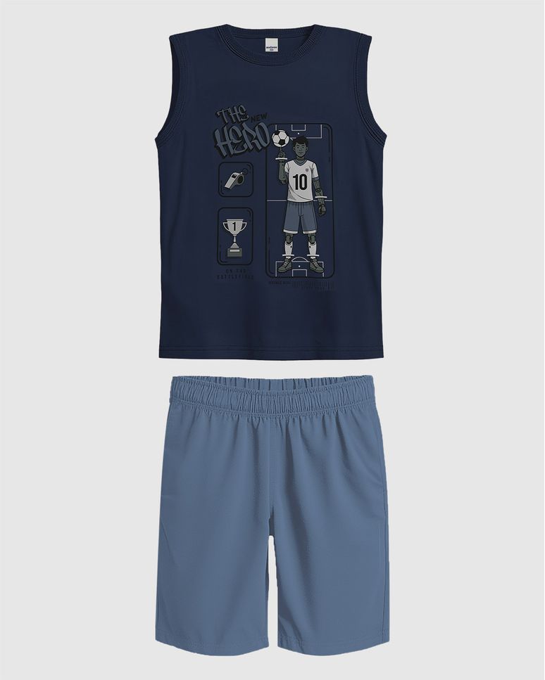 Conjunto Infantil Menino Regata The New Hero Em Algodão Malwee Kids