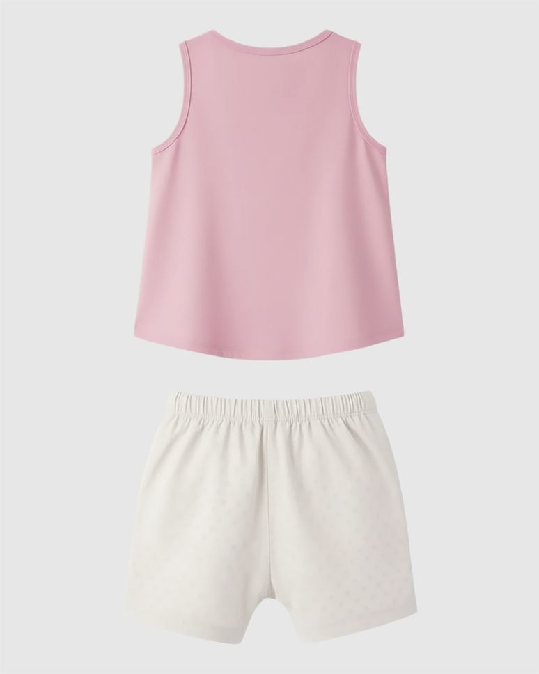 Conjunto Bebê Menina Regata Coelhinho E Shorts Em Algodão Malwee Kids