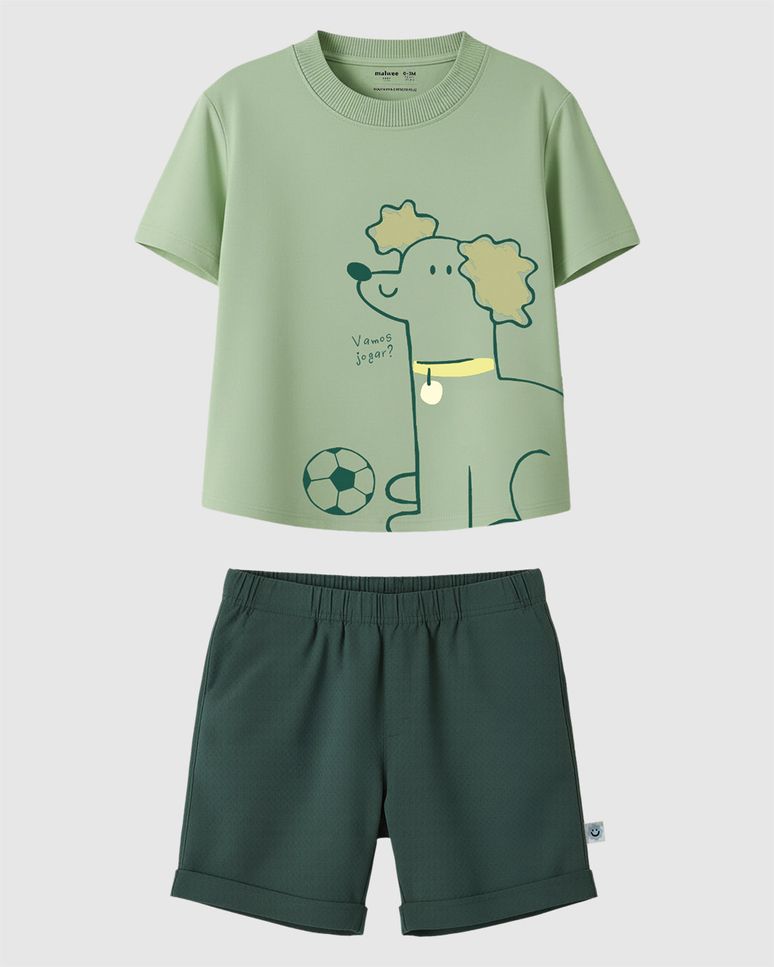 Conjunto Bebê Menino Estampa Cachorrinho Vamos Jogar? Malwee Kids