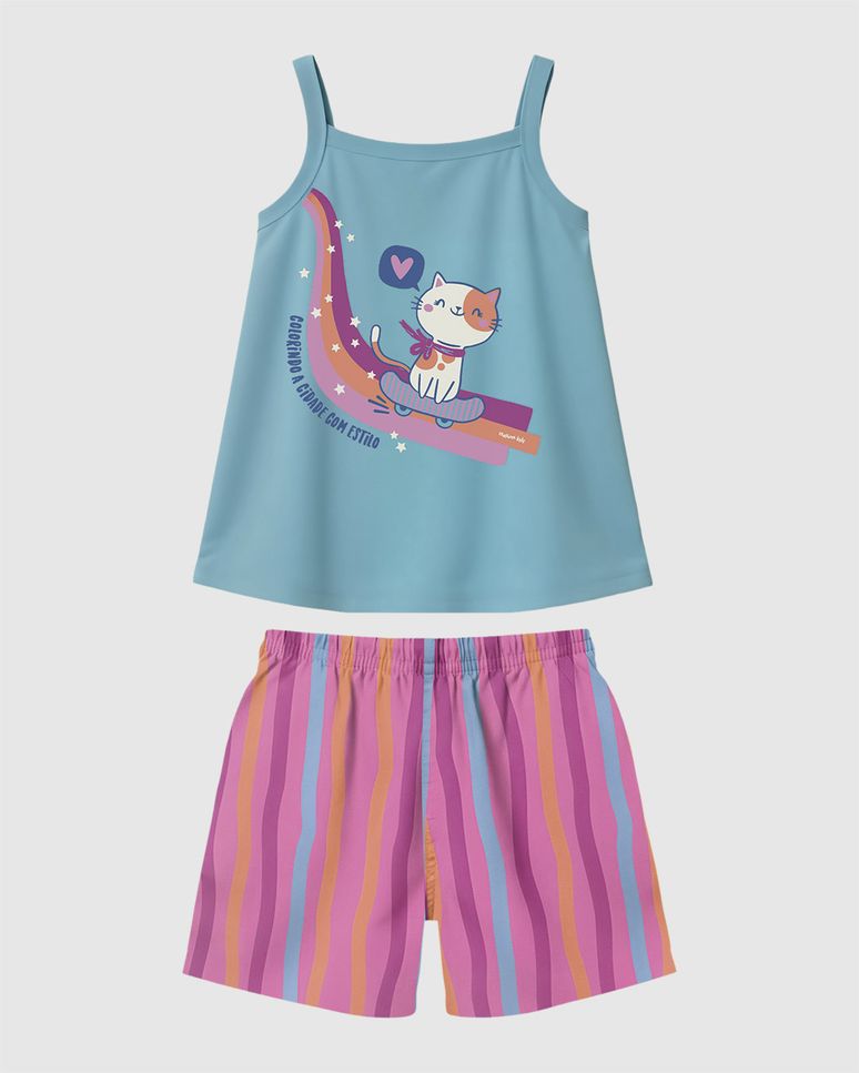 Conjunto Infantil Menina Colorindo A Cidade Com Estilo Em Algodão Malwee Kids