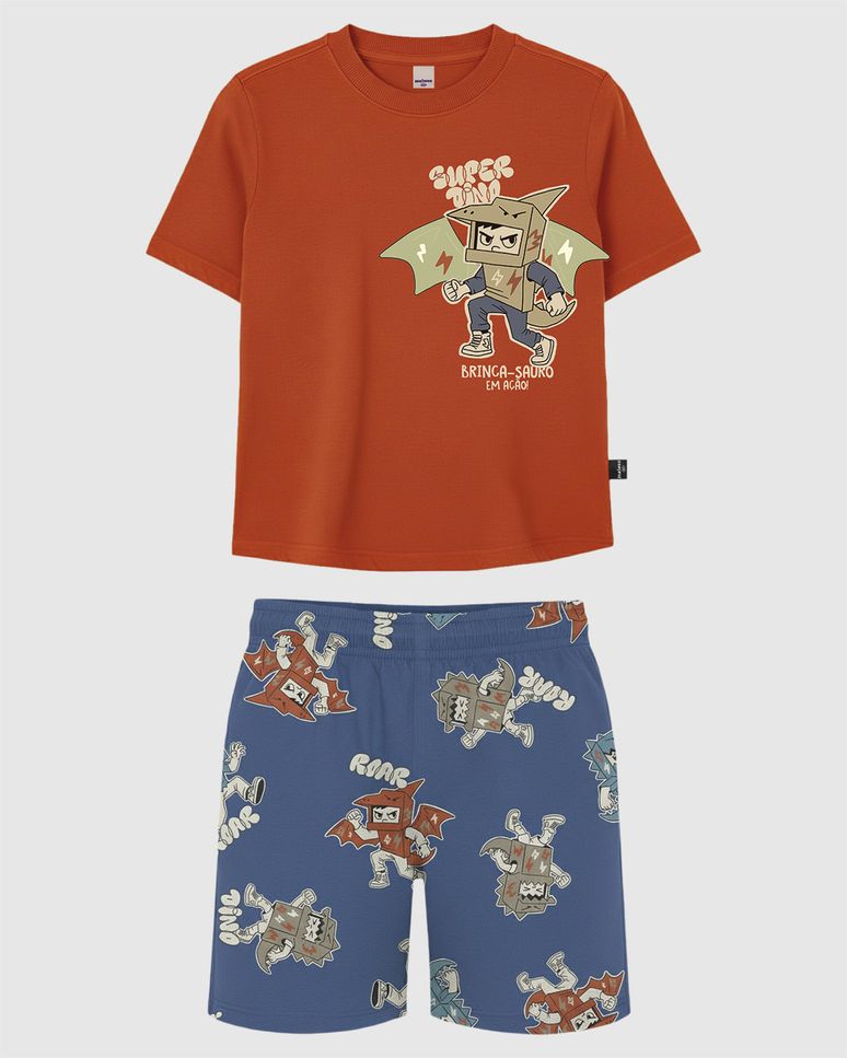 Conjunto Infantil Menino Brinca-Sauro Em Alção Malwee Kids