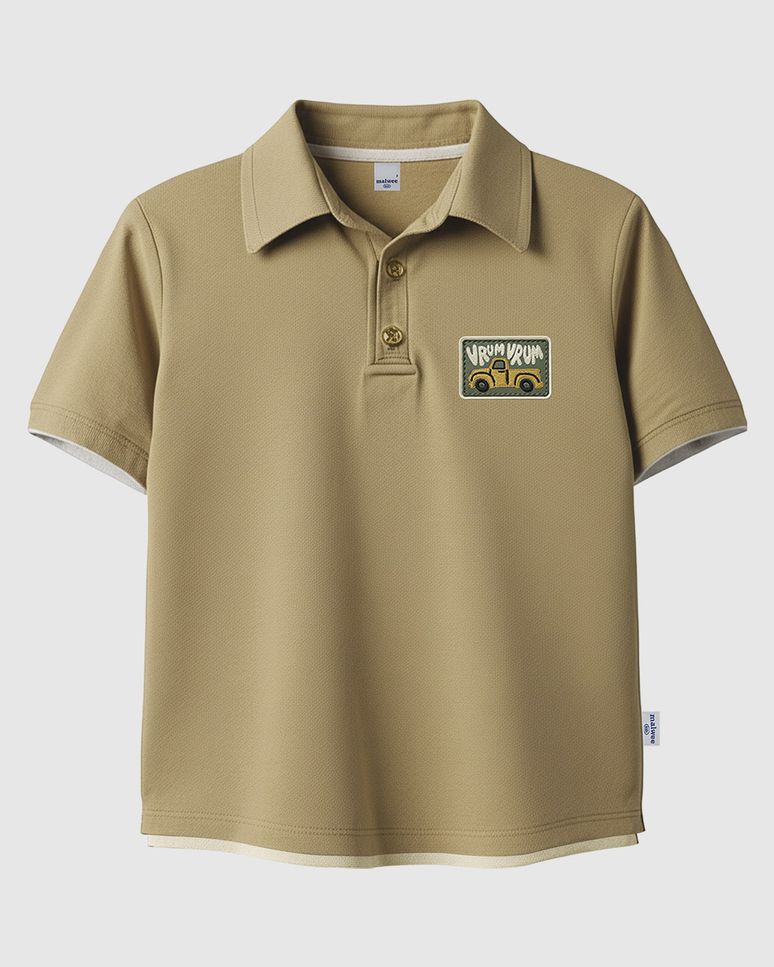 Camisa Polo Infantil Menino Estampa Puff Em Algodão Malwee Kids
