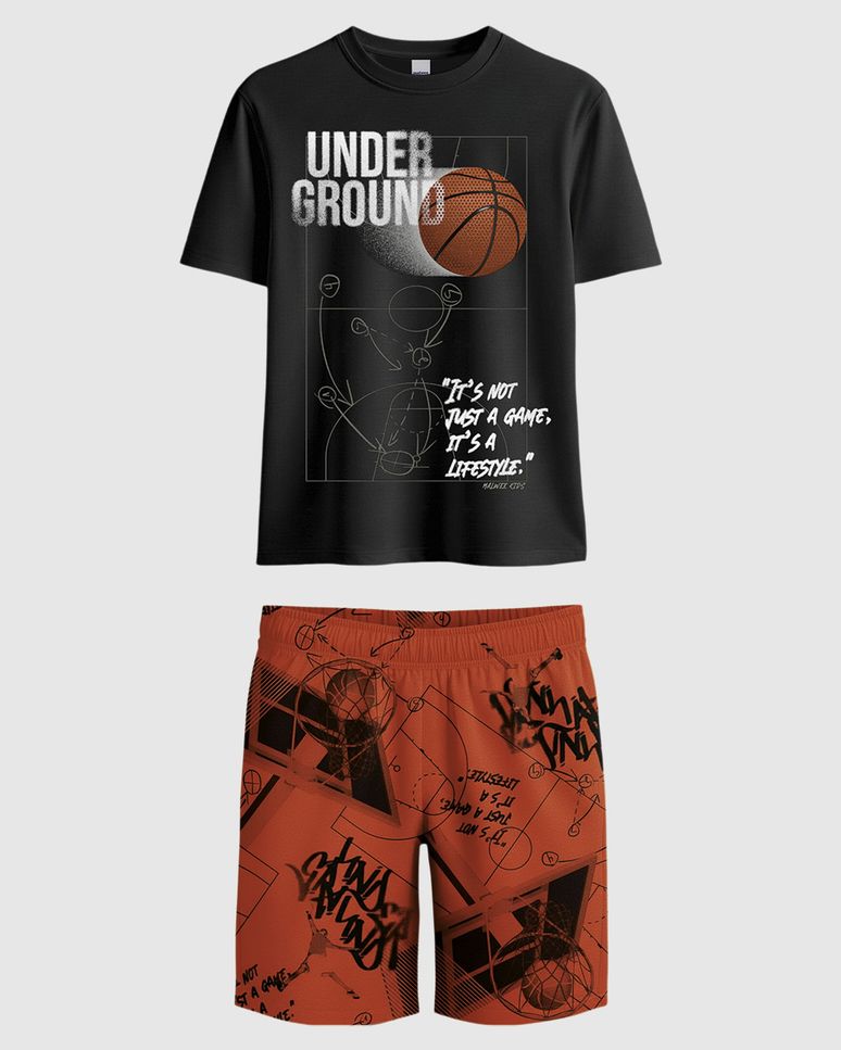 Conjunto Infantil Menino Estampado Camiseta E Bermuda Malwee Kids