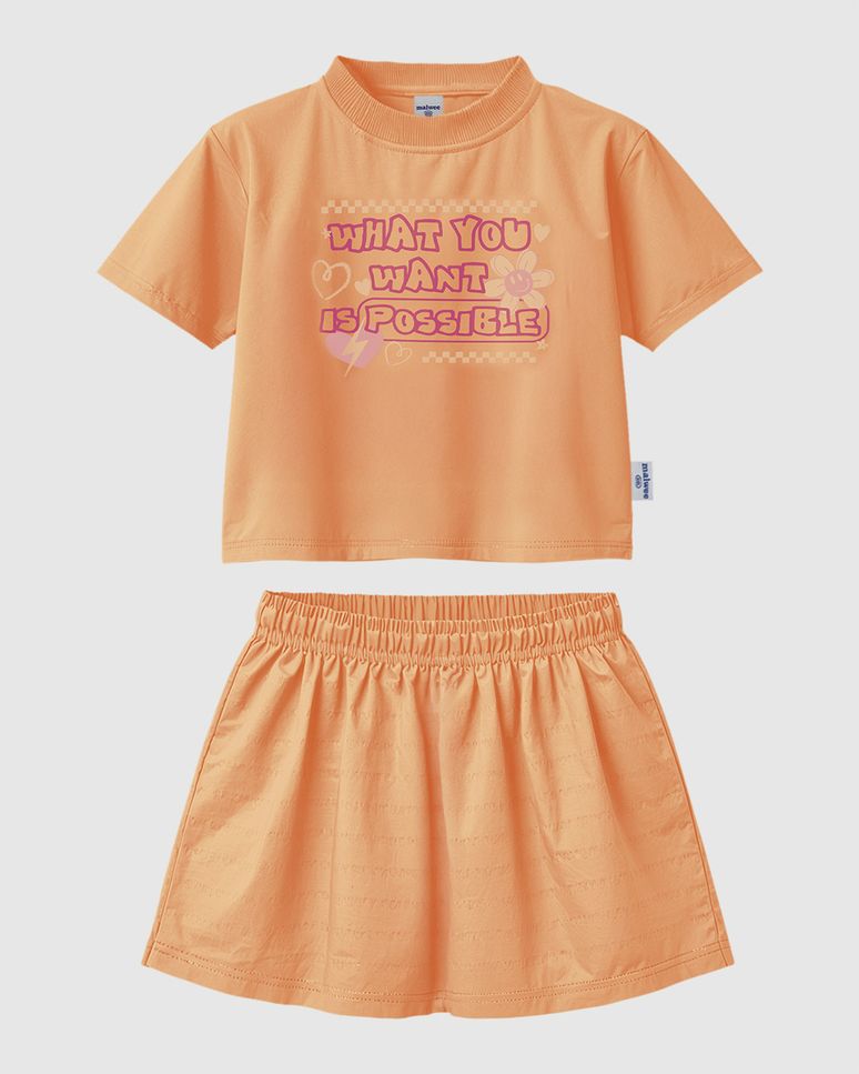 Conjunto Infantil Menina Blusa What You Want Is Possible Malwee Kids