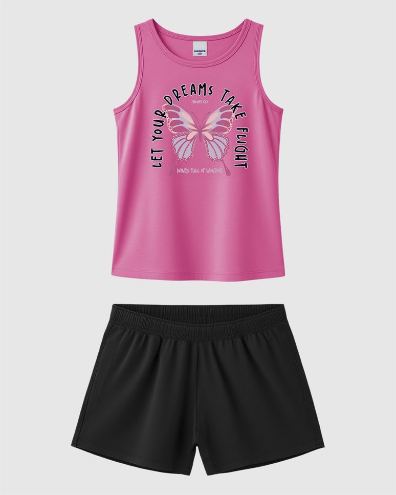 Conjunto Infantil Menina Let Your Dreams Take Flight Em Algodão Malwee Kids