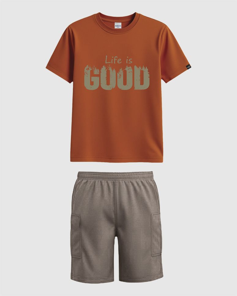 Conjunto Infantil Menino Life Is Good Em Algodão Malwee Kids
