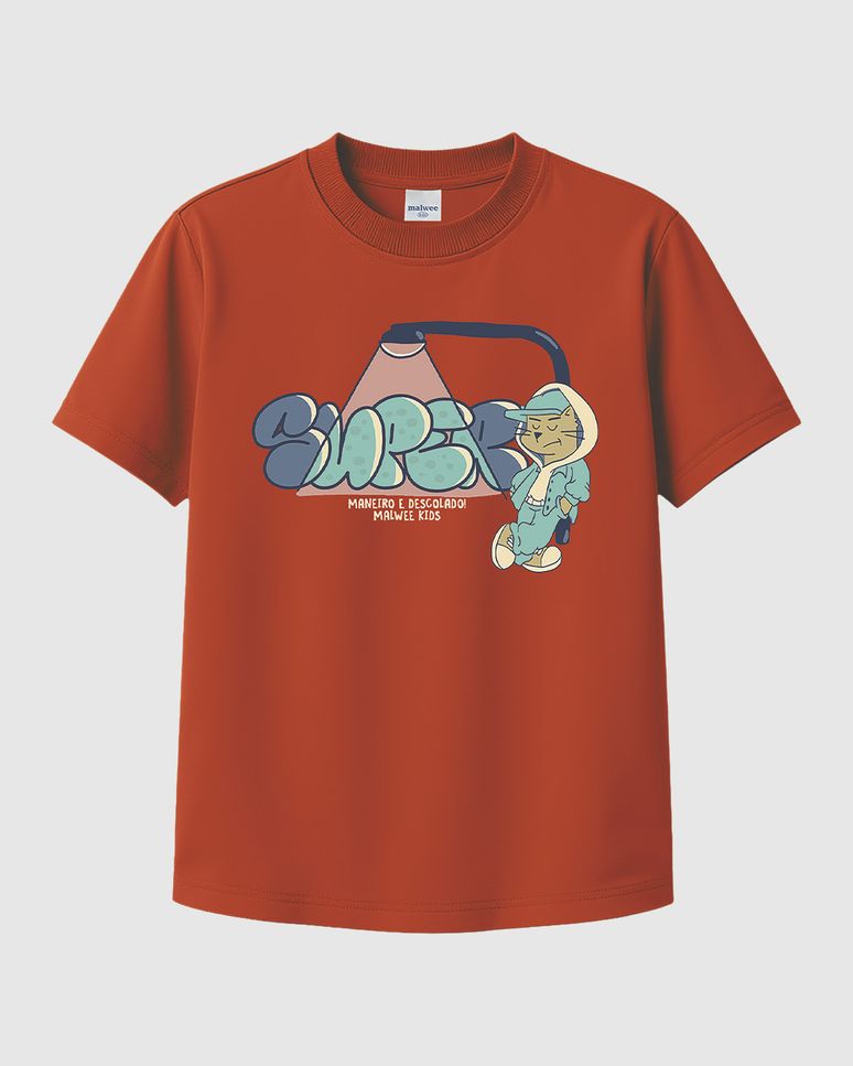 Camiseta Infantil Menino Super Maneiro E Descolado Em Algodão Malwee Kids