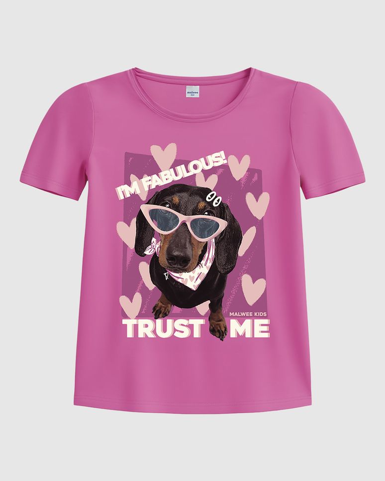 Blusa Infantil Menina Estampa Com Glitter Em Algodão Malwee Kids