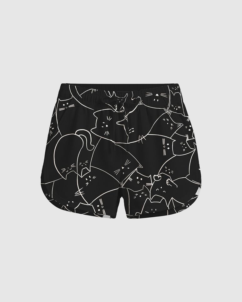 Shorts Infantil Menina Estampado Com Cadarço Em Algodão Malwee Kids