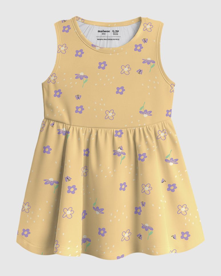 Vestido Infantil Estampado Modelo Regata Em Algodão Malwee Kids