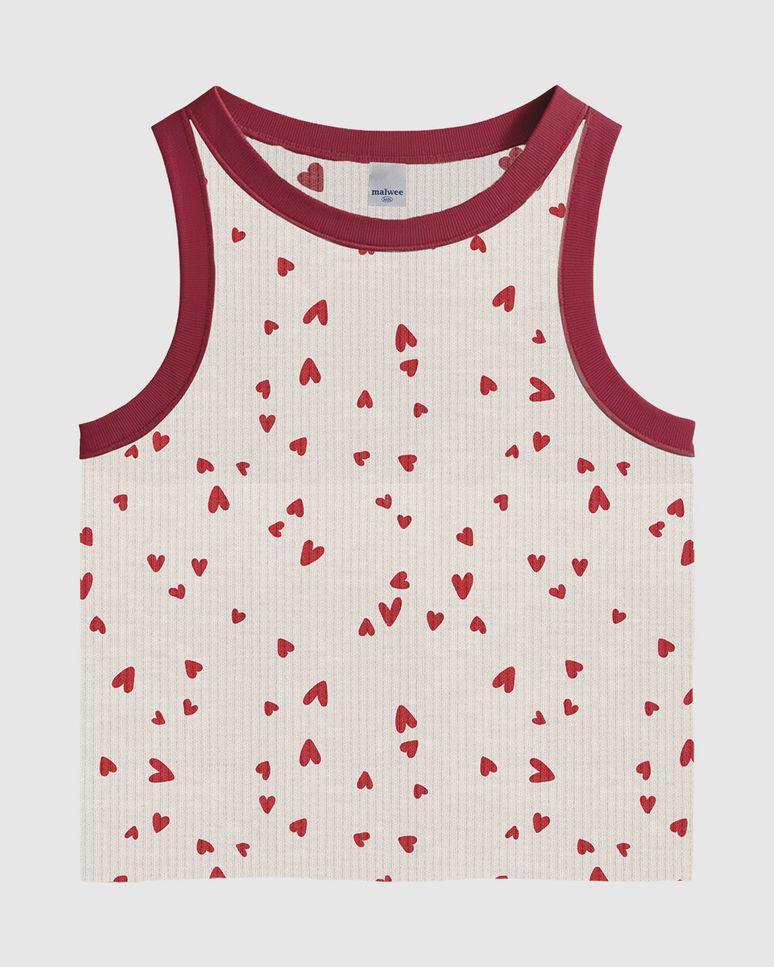 Regata Infantil Menina Estampa Coração Em Ribana Malwee Kids