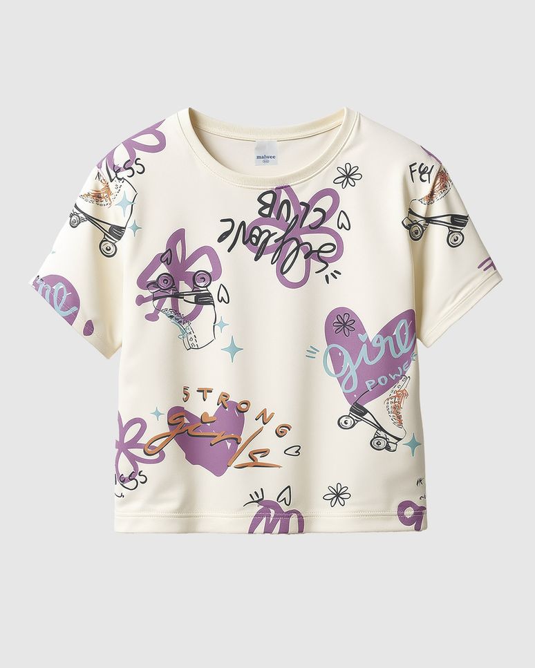 Blusa Infantil Menina Box Estampada Em Algodão Malwee Kids