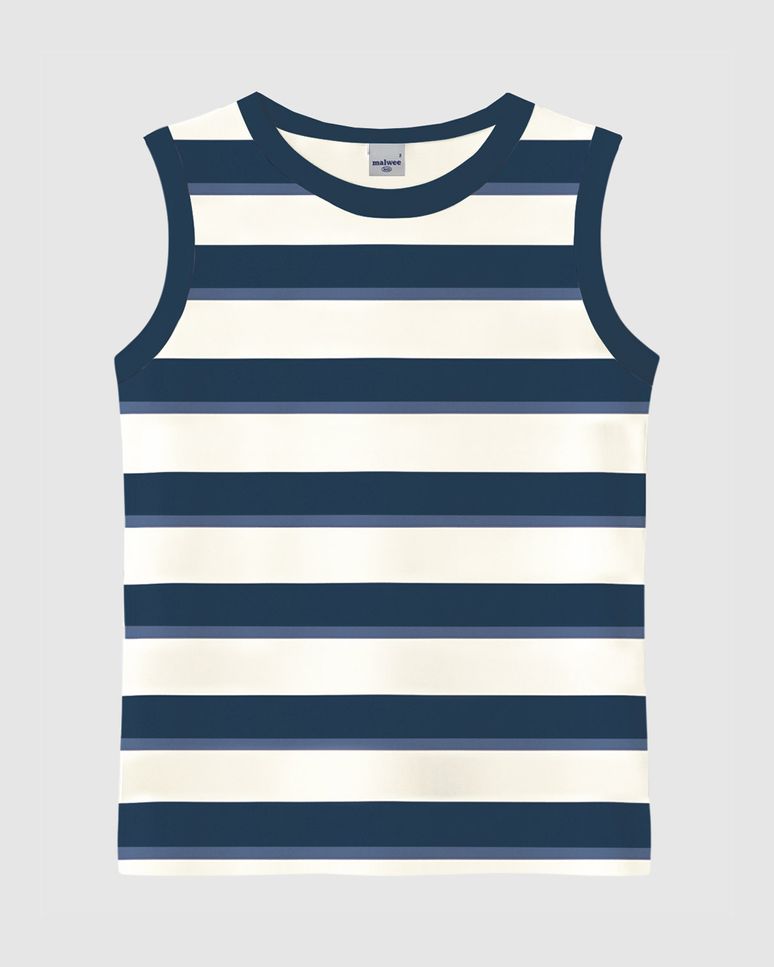 Regata Infantil Menino Estampa Listrada Em Algodão Malwee Kids