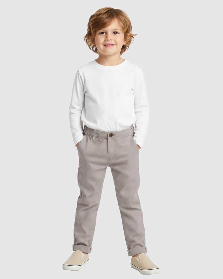 Calça Menino Slim Cós Elástico Bolso Faca Em Moletom Piquet - Carinhoso