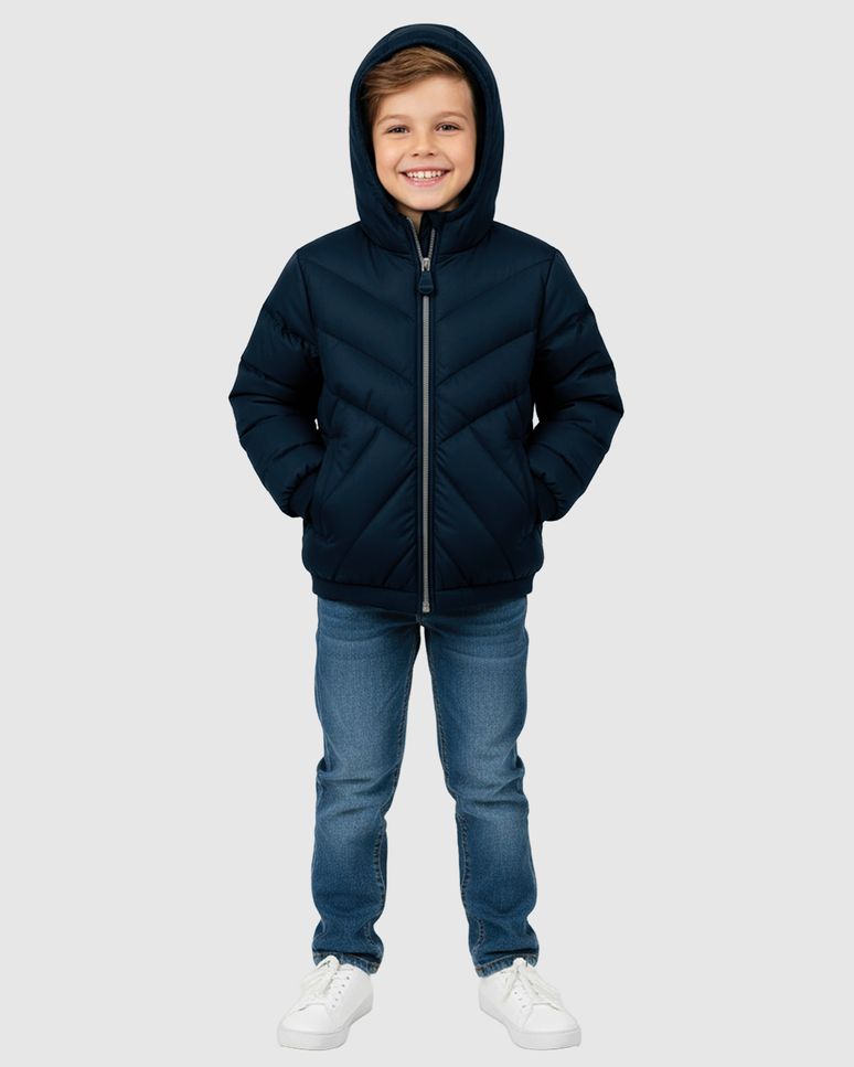 Jaqueta Unissex Puffer Com Capuz Em Tafetá - Carinhoso