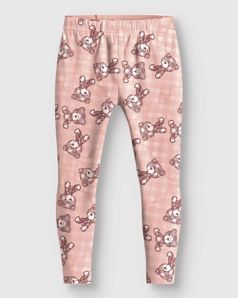 Calça Menina Legging Estampada Cós Elástico Em Tecido Soft - Carinhoso
