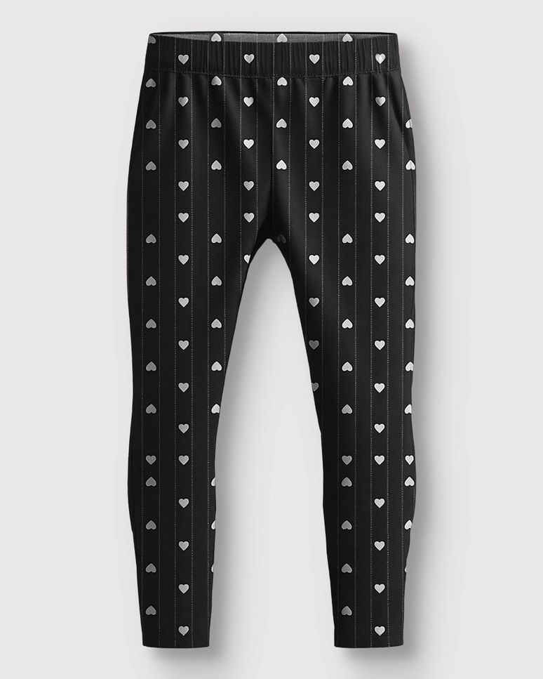 Calça Menina Legging Estampada Cós Elástico Em Tecido Soft - Carinhoso