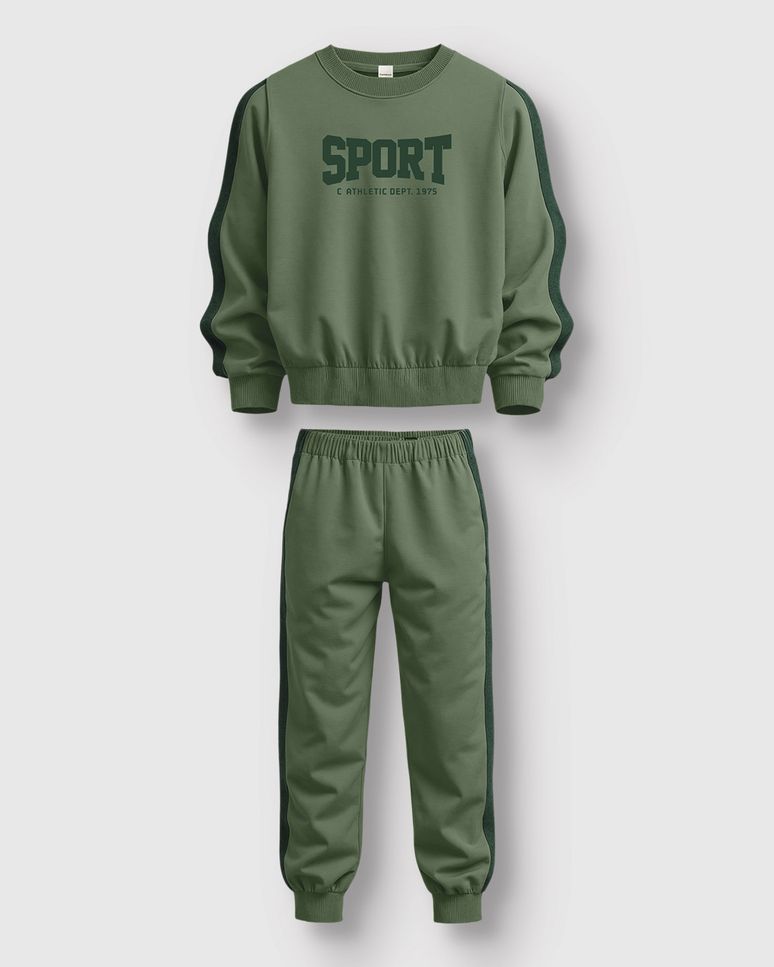 Conjunto Menino Blusão Sport Athletic Dept. Em Moletom Flanelado - Carinhoso