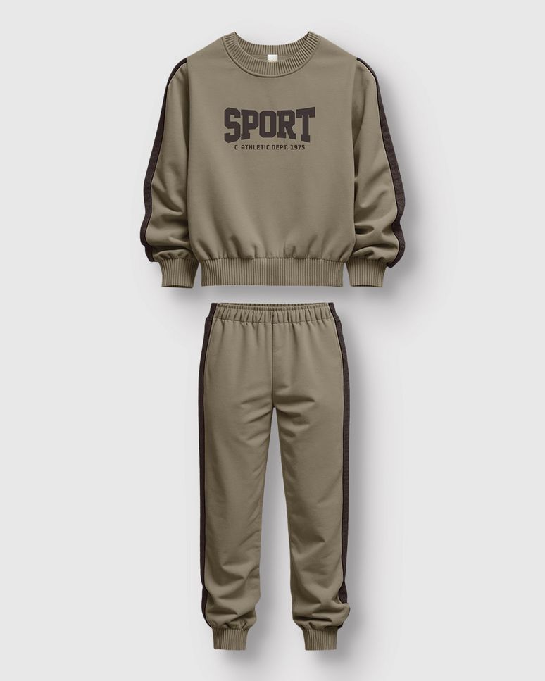 Conjunto Menino Blusão Sport Athletic Dept. Em Moletom Flanelado - Carinhoso