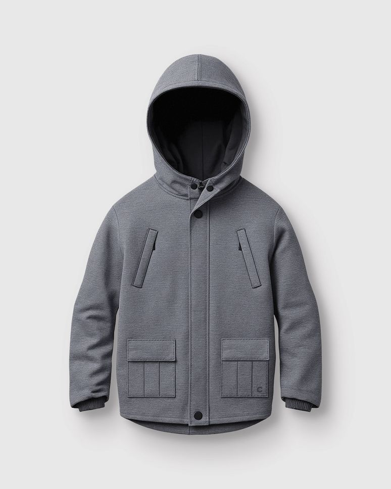 Jaqueta Parka Menino Capuz Removível Em Tecido Peletizado - Carinhoso