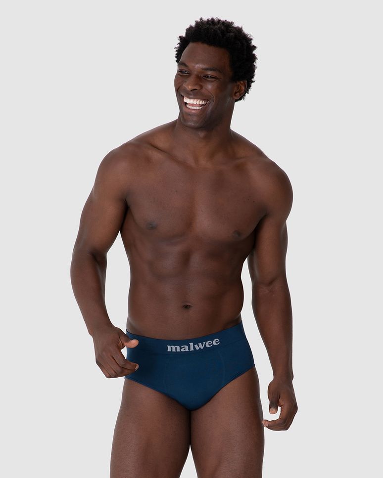 Cueca Masculina Slip Cós Elástico Logo Malwee Em Malha Poliamida