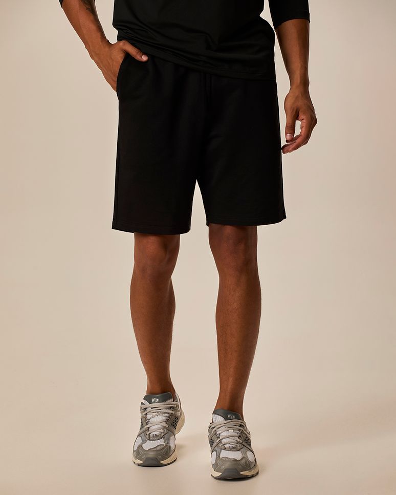 Bermuda Básica Masculina Comfort Bolso Costas Em Moletom