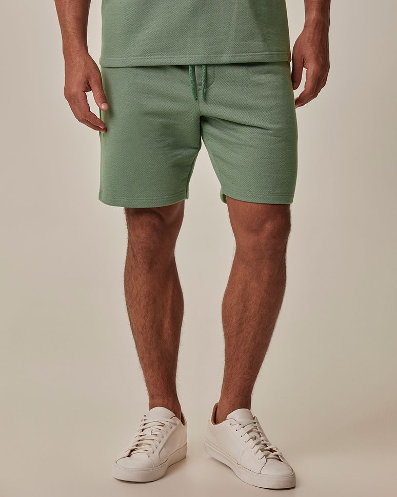 Bermuda Masculina Comfort Cós Elástico Em Moletinho Texturizado