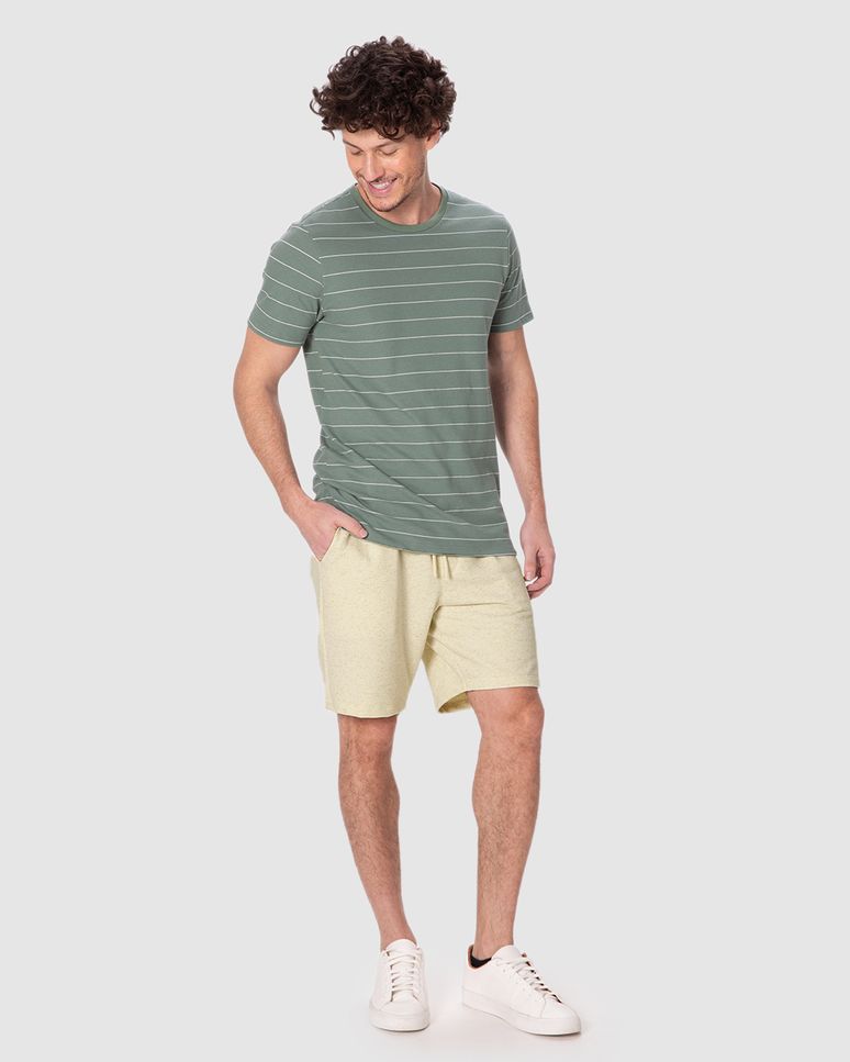 Bermuda Masculina Comfort Cós Elástico Em Moletinho Texturizado