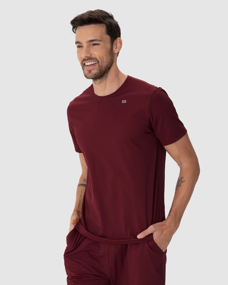 Camiseta Esportiva Masculina Slim Detalhe Aplique Refletivo Malwee Active