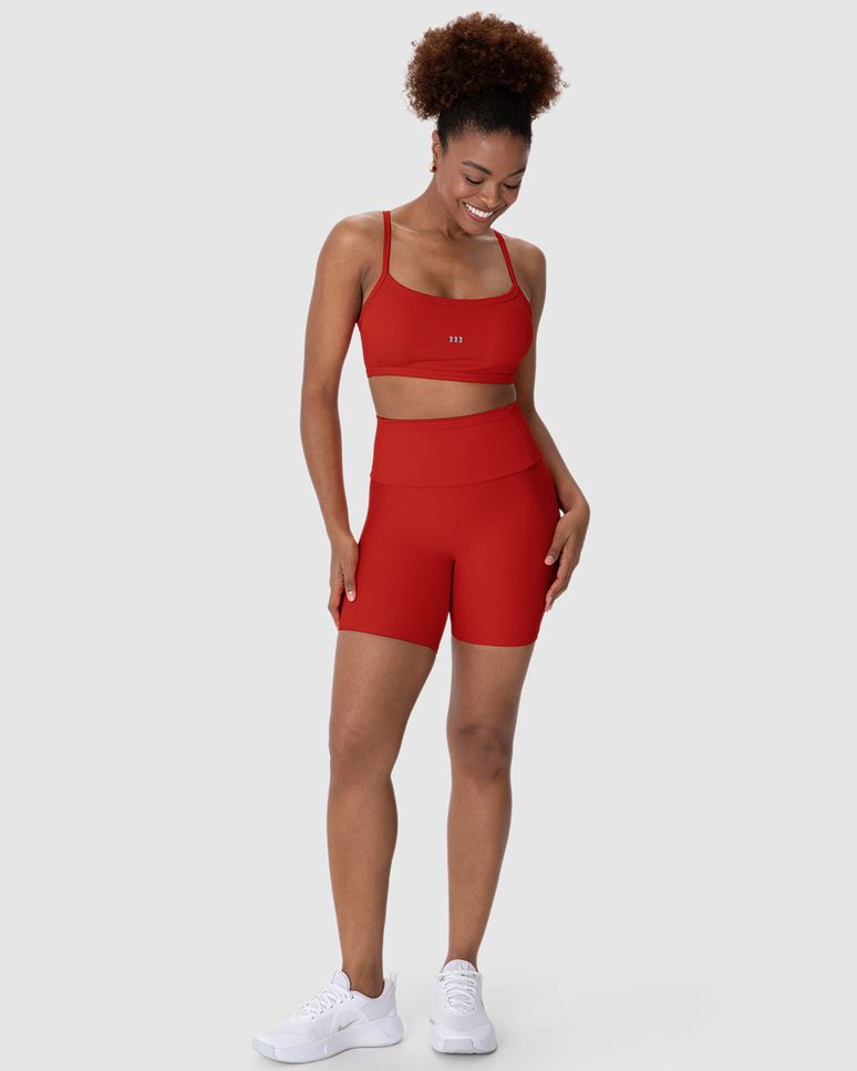 Shorts Esportivo Feminino Bolso Cós Frontal Em Malha Canelada Malwee Active