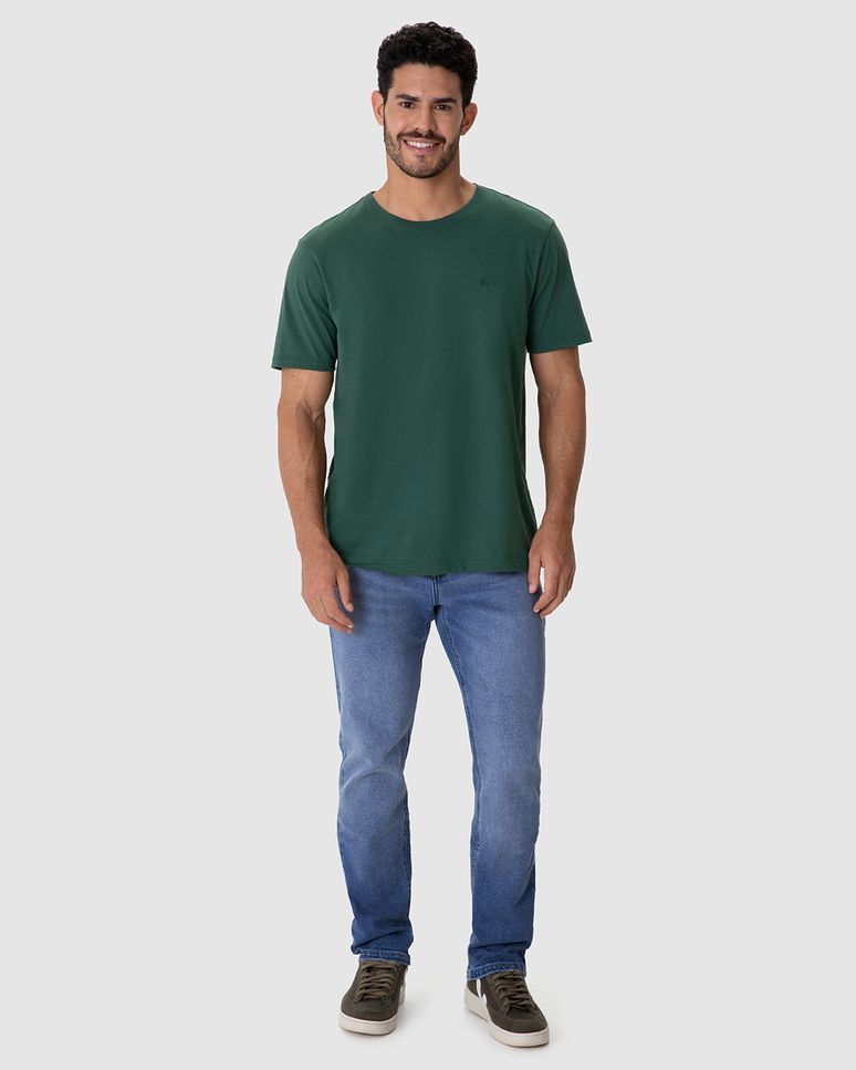 Calça Masculina Small Slim Etiqueta Decorativa Em Jeans Com Elastano