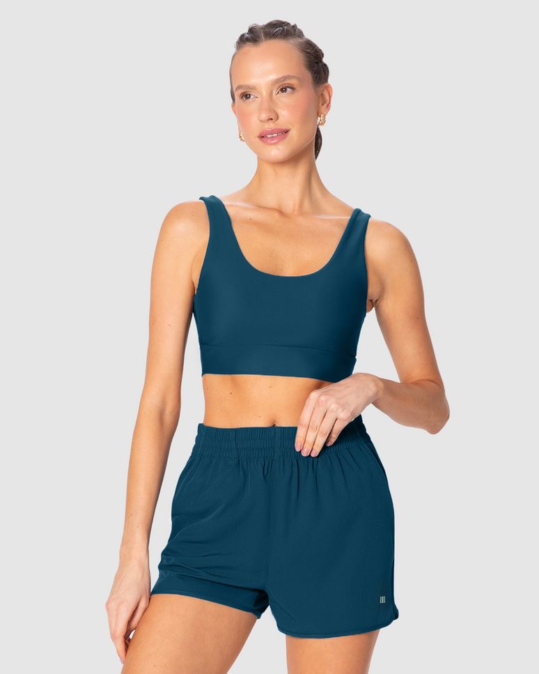 Top Esportivo Decote U Alça Média Em Malha Dry E Proteção UV50+ Malwee Active