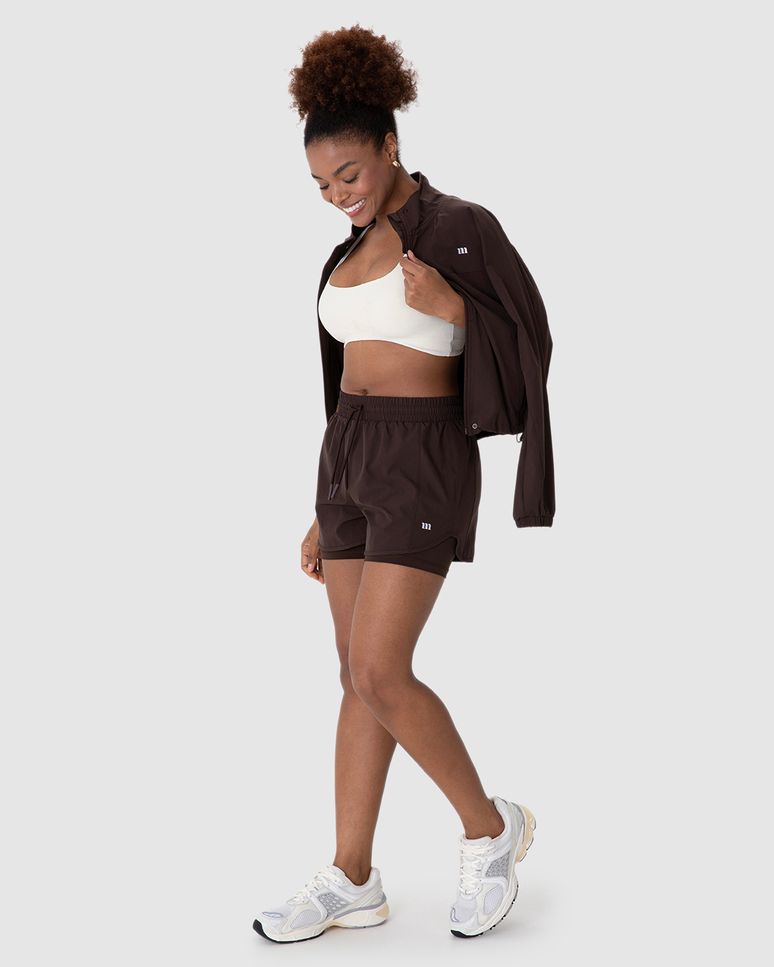 Shorts Esportivo Feminino Duplo Recorte Bolso E Cadarço Funcional Malwee Active