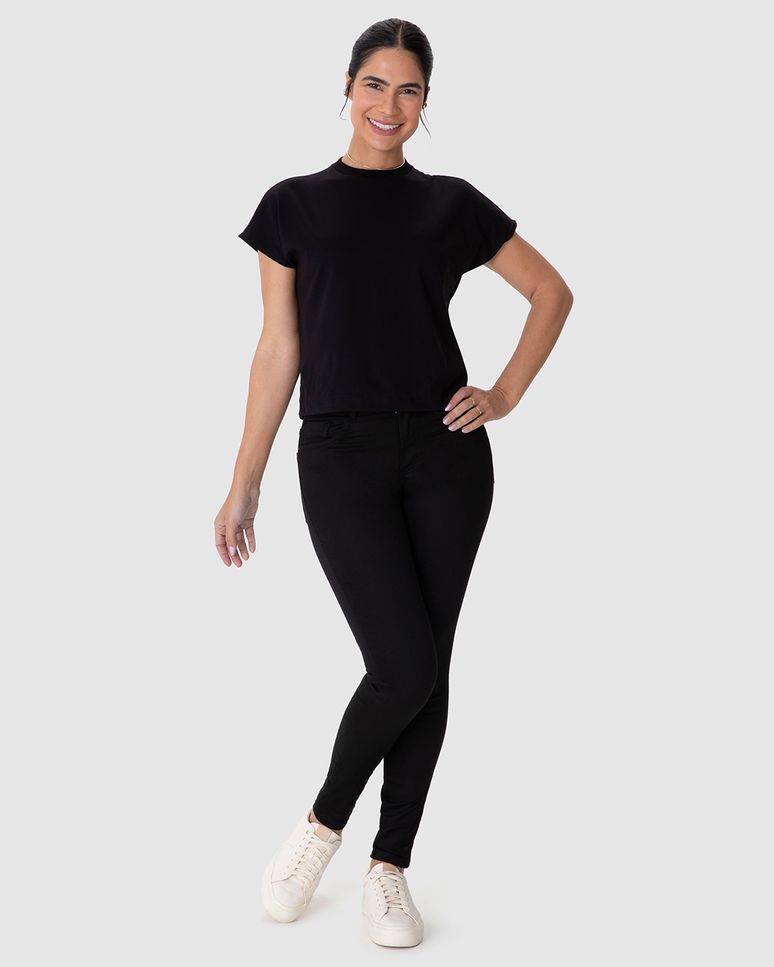 Calça Feminina Skinny Em Sarja Com Elastano