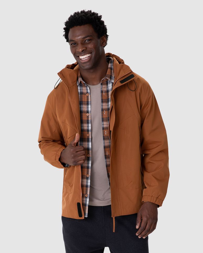 Jaqueta Parka Masculina Com Capuz Em Nylon