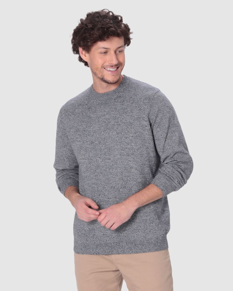 Suéter Masculino Degradê Manga Longa Em Tricô