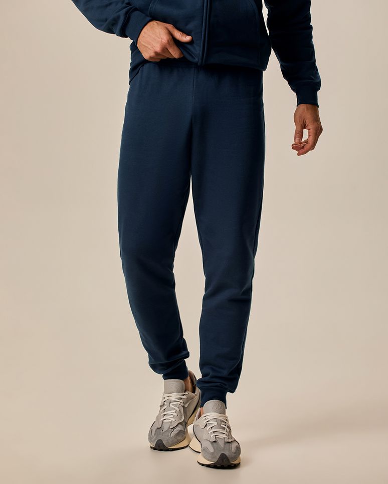 Calça Básica Masculina Em Moletom Flanelado