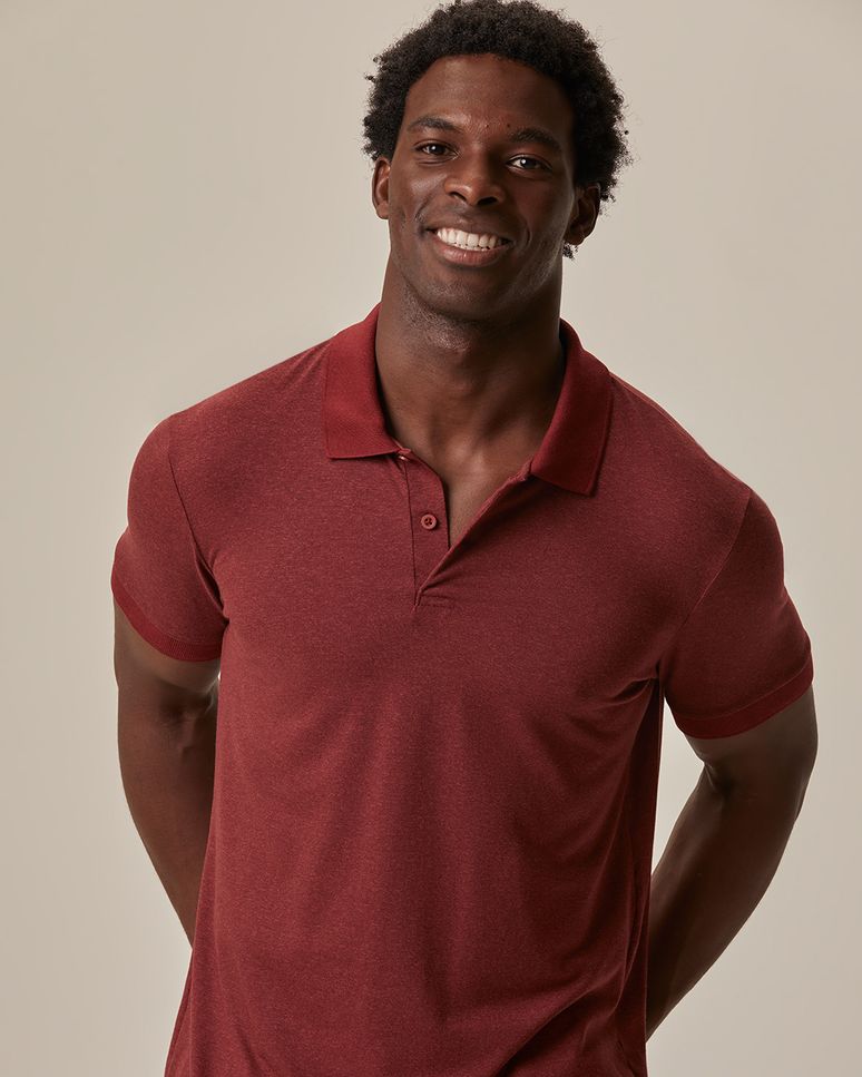 Camisa Polo Movimento Slim Peitilho Frontal Em Malha Anti Odor