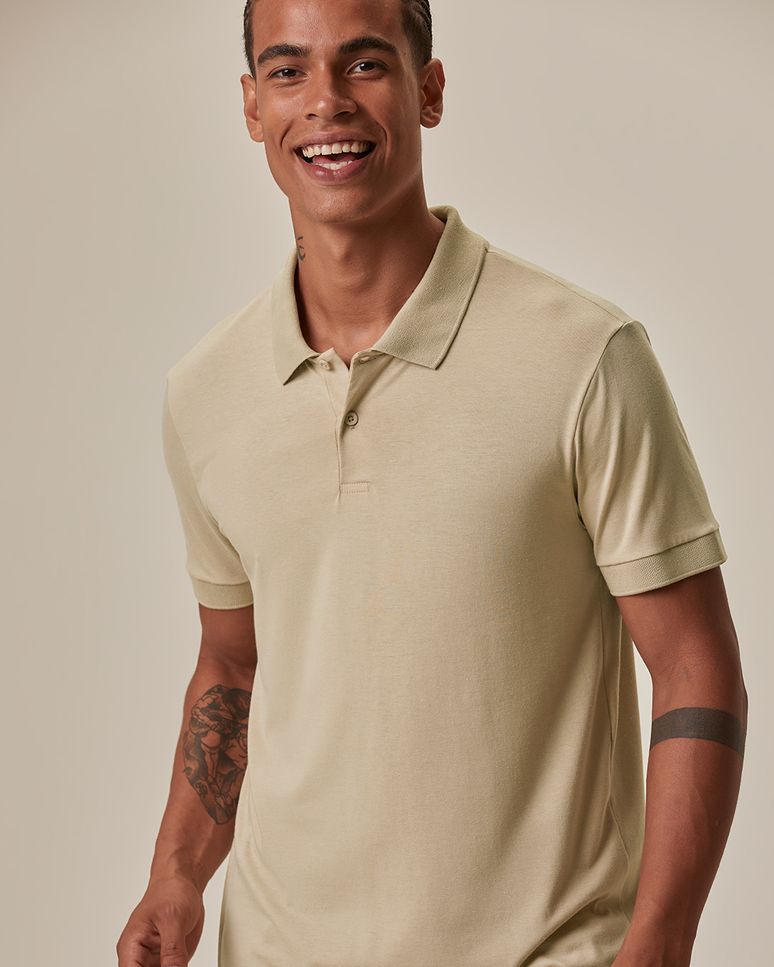 Camisa Polo Movimento Slim Peitilho Frontal Em Malha Anti Odor