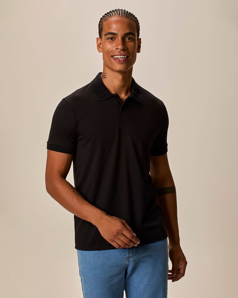 Camisa Polo Movimento Slim Peitilho Frontal Em Malha Anti Odor