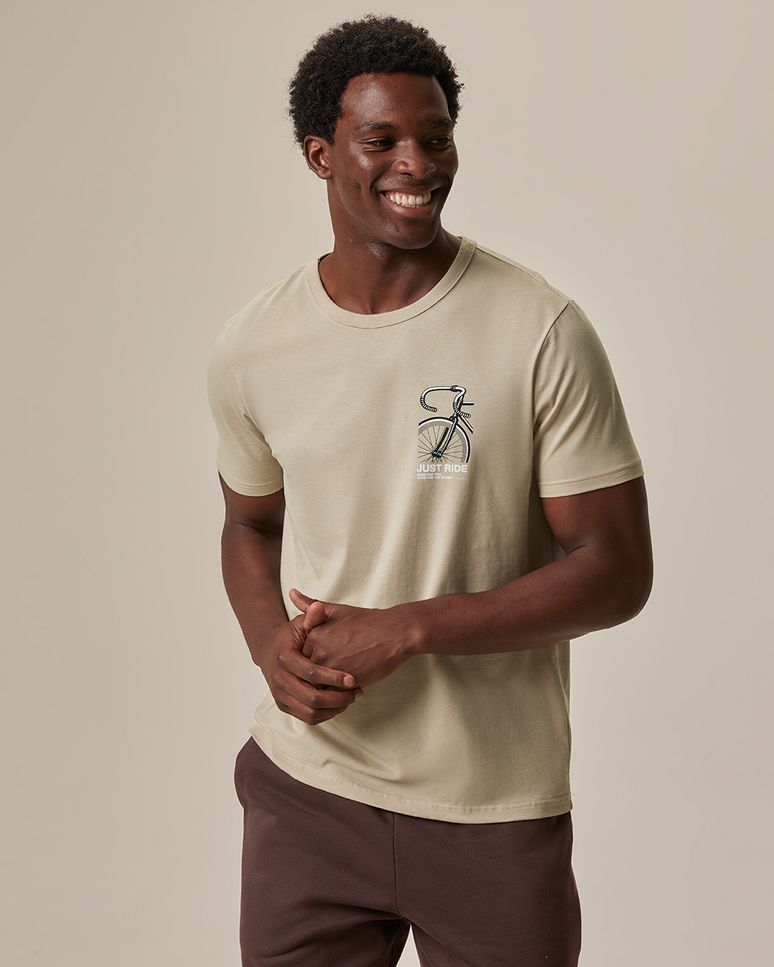 Camiseta Masculina Slim Just Ride Em Algodão