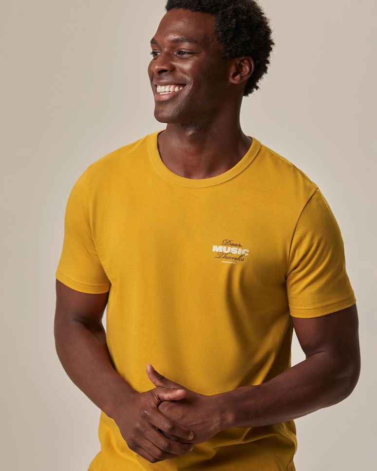 Camiseta Masculina Slim Manga Curta Estampa Frontal Em Algodão