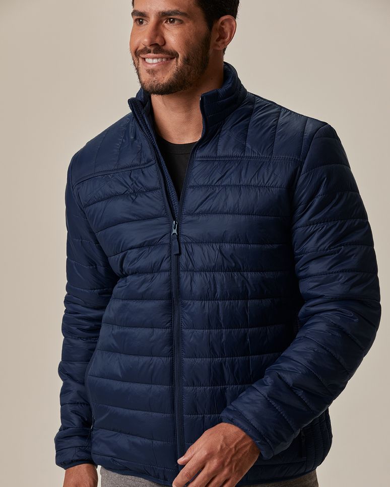Jaqueta Básica Masculina Puffer Em Poliamida