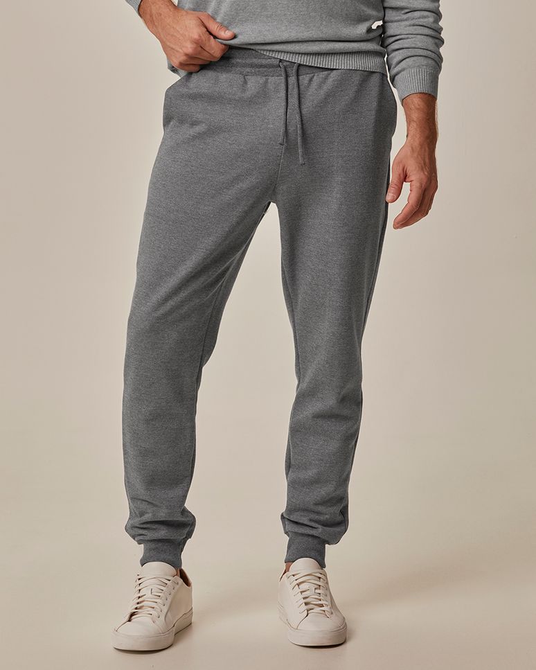 Calça Básica Masculina Jogger Em Moletom Flanelado